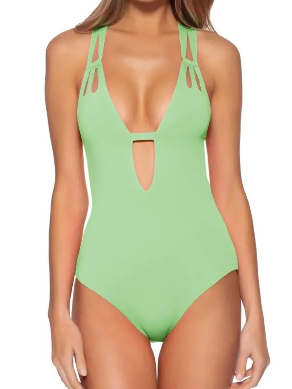 BECCA Mint Green Cutout One-Piece Swimsuit
